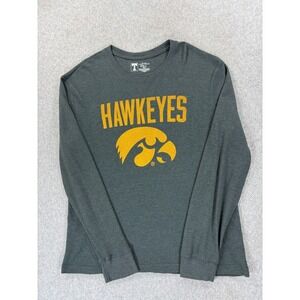 Iowa Hawkeyes Thermal Long Sleeve Campus‎ Crew Shirt (Men's Large) Gray
